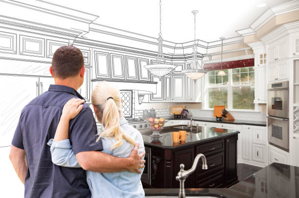 Custom kitchen cabinets installed in a Glen Echo home